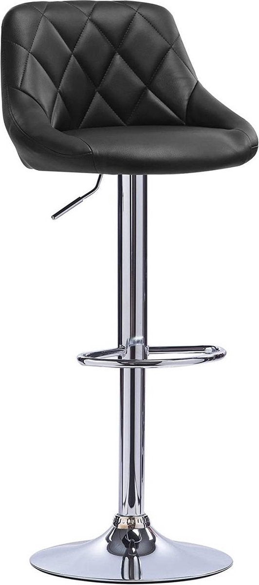 Bolt Edge Designer Barkruk - Zwart - Velvet - Ergonomisch - Verstelbaar - Set van 1