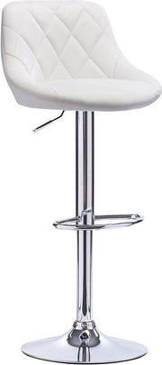 Designer Barkruk - Met Rugleuning - Ergonomische Barstoel - Zithoogte 60-82 cm - Wit - Set van 1