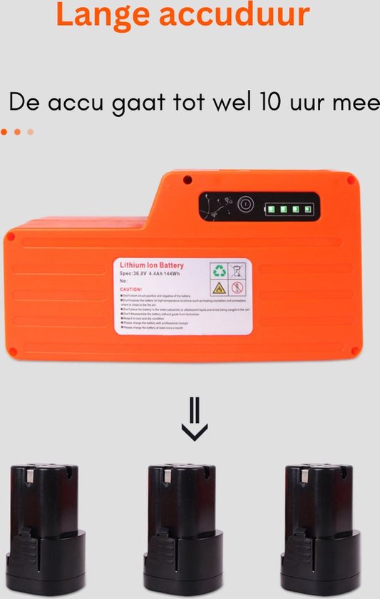 Happyment Elektrische snoeischaar PRO - Accu Snoeischaar - Accu Takkenschaar - 45 mm - Rugzak Ontwerp - Oranje