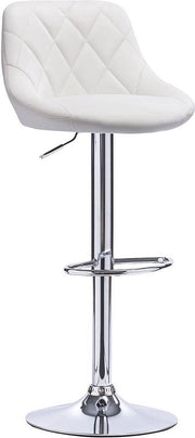 Designer Barkruk Lica - Met rugleuning - Stevig - Ergonomische barstoel - Zithoogte 60 - 82cm - Wit - Set van 1 - Keuken en bar - In hoogte verstelbaar