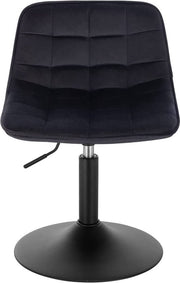 Barkruk - Zwart - Velvet - Verstelbaar - Industrial stijl - Set van 1