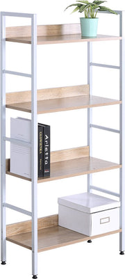 Bolt Edge Boekenkast Bila - 4 Planken - Vintage Wit/Oak - Kantoor - Woonkamer - Industrieel