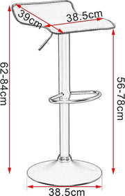 Barkrukken Wavey Zwart - Set van 2 - Keuken - Barstoelen - Zonder rugleuning - Verstelbaar in hoogte - Zithoogte 56-78cm