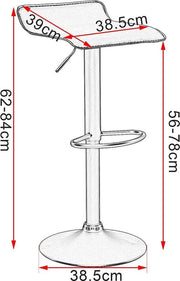 Barkrukken - Grijs - Zonder Rugleuning - Verstelbaar - Set van 2 - Zithoogte 56-78cm