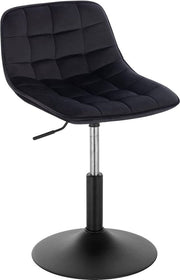Barkruk - Zwart - Velvet - Verstelbaar - Industrial stijl - Set van 1