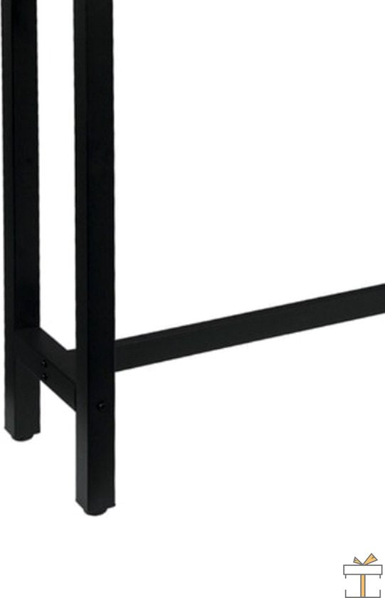 Happyment Bartafel deluxe - Rechthoekig - Bartafel voor Binnen - Metaal - Zwart - 140x40x100cm