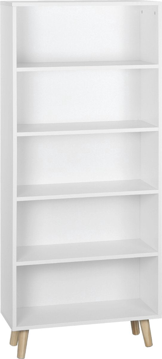 Bolt Edge Boekenkast - Industrieel - Wit - Op poten - 4 lagen - Hout MDF