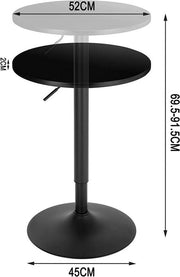 Bolt Edge Bartafel - Zwart - Verstelbaar - Hout Metaal - 52x52x70-92cm - Keuken