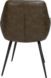 Eetkamerstoel - Groen - Kunstleer - Metalen poten - Zithoogte 49cm