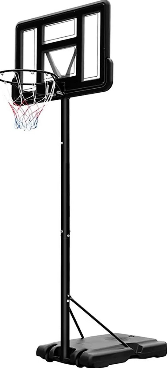 Basketbalpaal - Basketbalstandaard - Basketbalring - Met wielen - In Hoogte Verstelbare Ring - Water- en Zandgevulde Basis - Voor Kinderen en Volwassenen - Buitenshuis gebruik - Zwart