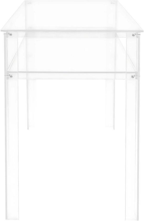 Modern 2-laags Bureau - Tafel - Schrijftafel - Make-up tafel - Helder Transparant -Design voor Woonkamer, Slaapkamer, Kantoor & Studie