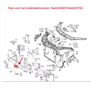 Voorbumper - Voor Mercedes GL/GLS-Klasse X166 2012-2019 - Auto accessoires - Versterkingsstang - Zwart