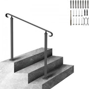Trapleuning deluxe - Anti slip - Balustrade - Binnen en buiten - Houders - Leuningen voor Trappen - Staal - Met trapleuninghouders - 120cm