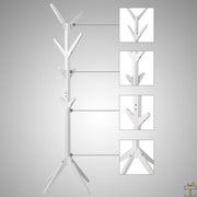 Happyment® Kapstok staand - 8 haken - Premium look - Staande kapstok Massief hout - 43x43x180CM - Black friday - Kerstcadeau
