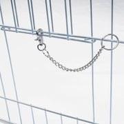 Happyment Luxe Dierenren Diva XL - Ren - Kippenren - Puppyren - Kattenren - Konijnenren - Knaagdierenren - Hondenbench - Zilver - 216 x 116 x 65 cm