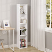 Happyment Boekenkast Kali - 5 Vakken - Wit - Boekenkast - Boekenrek - Woonkamer, slaapkamer en kinderkamer - Hout - 30 x 151 x 26 cm
