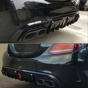 Achterdiffuser Lip met Uitlaat Tips - Auto Accessoires - Voor Mercedes W205 C300/C63/C43 AMG (2015-2018)