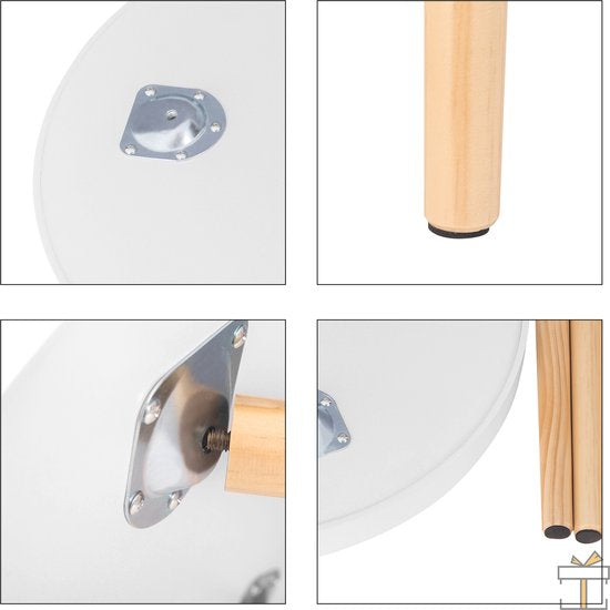 Happyment Bijzettafel modern - Rond - Salontafel - Koffietafel - 50x44cm