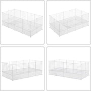 Happyment Knaagdierenren Ziva - Ren hoog - Verstelbaar - Voor binnen - Kattenren - Dierenren - Puppyren - Kleine dieren - Kittens - Wit - 142x53x71 cm