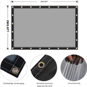 PVC Zeil - Met oogjes - Weerbestendig - Zeildoek - Voor veranda, kas, terras, tuin - Waterdicht & UV-bestendig - Donkergrijs transparant - 300x500cm