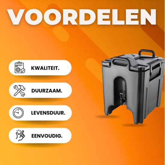 Luxe drankdispenser - 38L - Limonadetap met kraantje - Waterdispenser - Sapdispenser - Watertap - Heet en koud