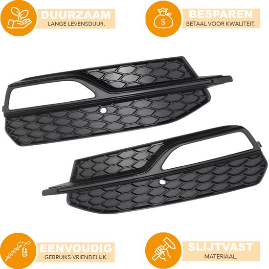 Grille - Voor Audi A3 S-Line 2014-2016 / A3 S3 2013-2017 - Auto accessoires - Honingraat grille - Zwart - ABS