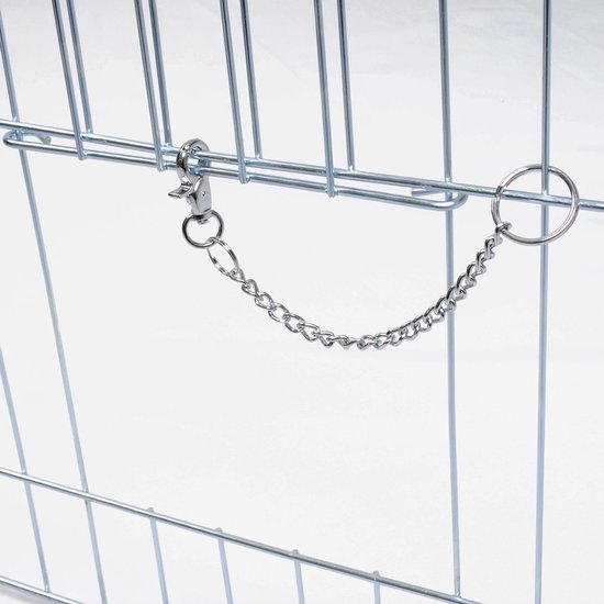 Dierenren - Zilver - XL Kippenren - Puppyren - 216x116x65cm - Konijnenren
