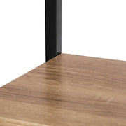 Boekenkast Lerrie - Industrieel - 6 Lagen - Zwart/Oak - Boekenrek - Woonkamer, slaapkamer en kinderkamer - Hout/Metaal - 60x28x180cm