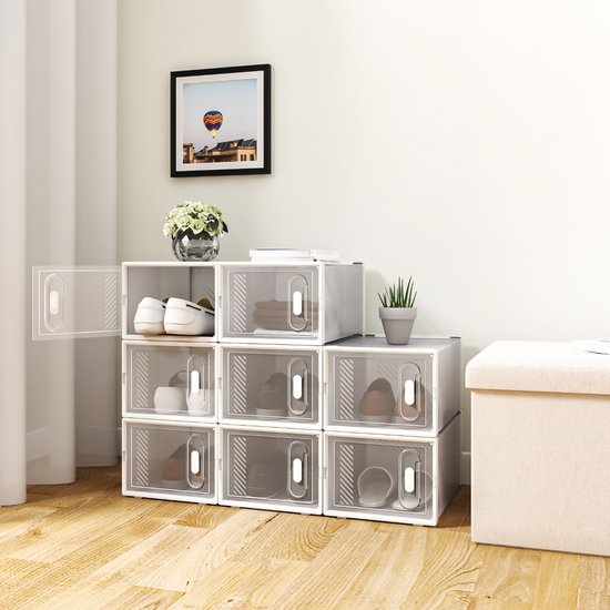 Happyment Schoenenbox Joda - Transparant - 18 stuks - Sneakerbox - Schoenendoos - Opbergsysteem - Opbergbox