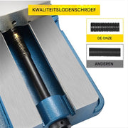 Bankschroef PRO - Bekbreedte 80 mm - Staal - Hoge Precisie - Blauw