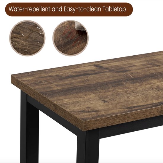 Bartafel - Industrieel - Hout en metaal - Rechthoekig - 100x40x100cm