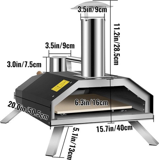 Bolt Edge Pizza Oven Buiten - Houtgestookt - Pizzasteen - Tot 300ºC - Inclusief Pizzaspatel