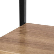 Bolt Edge Boekenkast - Zwart/Oak - Industrieel - 6 Lagen - 60x28x180cm - Hout/Metaal