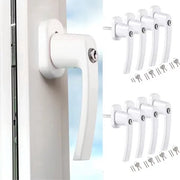 Inline Raamgreep Fioren - 8 stuks - Universele Espag Sleutel met Vergrendeling voor Afsluitbare Dubbele Beglazing - Vervangende Aluminium Raamgrepen - Wit
