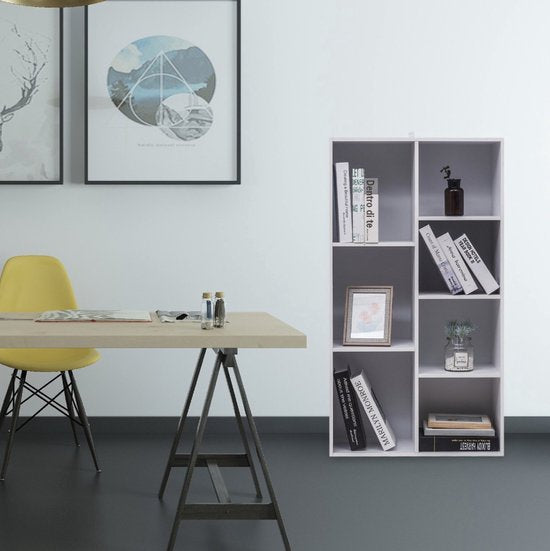 Bolt Edge Boekenkast - Wit - 7 vakken - Voor woonkamer of kinderkamer - MDF