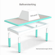 Kindertafel Valora en 4 Stoelenset - Voor Peuters en Kleuters - In Hoogte Verstelbaar - Multifunctioneel voor Studie, Schrijven & Spelen - Duurzaam Kunststof - Geel - 120x60cm