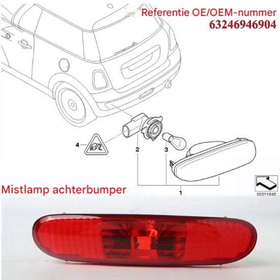 Mistlamp & Diffuser Furion - Achterbumper Mistlamp & Diffuser Lip - Voor Mini Cooper R56/R57/R58/R59/F55/F56/F57 (2007-2017)