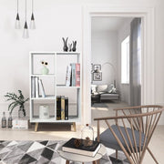 Bolt Edge Boekenkast - Wit - 5 Vakken - Op poten - Hout - Voor slaapkamer of woonkamer