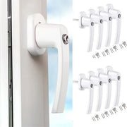 Inline Raamgreep - 8-stuks - Universele Espag Sleutel met Vergrendeling voor Afsluitbare Dubbele Beglazing - Vervangende Aluminium Raamgrepen - Wit