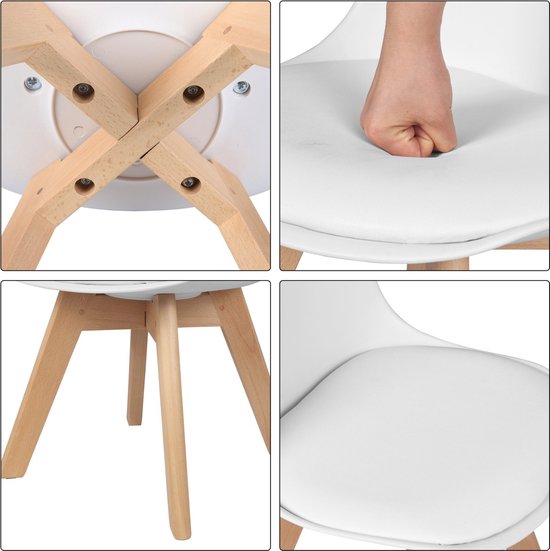 Kinderstoel - Eetkamerstoel - Wit - Zithoogte 33cm - Kinderfauteuil