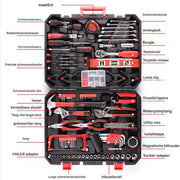 Gereedschapset - 198-delige - Gereedschapskoffer gevuld - Gereedschapstas - Gereedschapskist - Voor Thuis en autoreparatie - Handgereedschapset met rateldop en schroevendraaierset - Rood