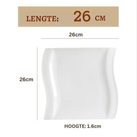 Happyment Luxe Serviesset - 12 Persoons - Porselein - 12 Delig - Bordenset 12 persoons - Bordenset 12 delig - Wit