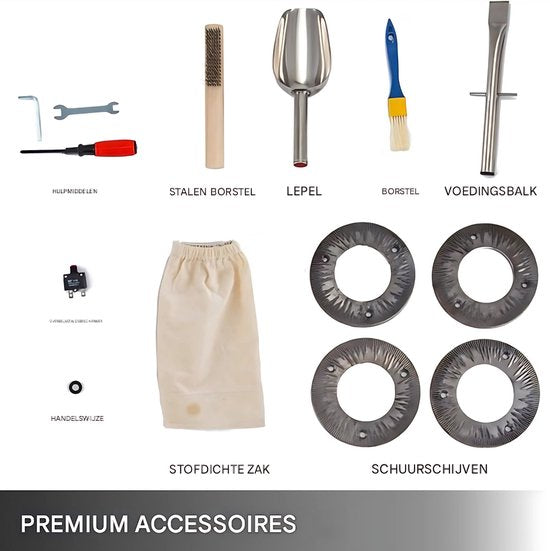 Proffesionele Grain Grinder RVS- Kruidenmolen- Specerijenmolen- 2200W Graanmolen - RVS Keukenmolen