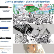 Kleurpotloden set - 97 stuks - Schetspotloden - Met Reisetui - Voor kinderen en volwassenen - Met Puntenslijper
