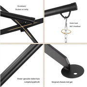 Metalen Hangstoel Hangmat C-Standaard - Egg hangstoel Chair - Schommel - 150kg Capaciteit - Schommelstandaard voor Buiten, Terras, Balkon & Veranda - 360° Rotatie