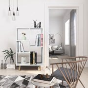 Happyment Boekenkast OPEN - 5 Vakken - Wit - Op potem - Boekenkast - Boekenrek - Woonkamer, slaapkamer en kinderkamer - Hout - 60x30x95CM