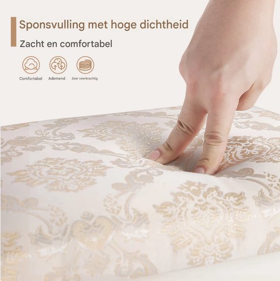 Slaapkamer Kruk - Gewatteerde Kaptafelkruk 40x30x50 cm - Luxe Zitkruk voor Dressoir & Make-uptafel - Wit