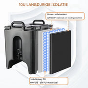 Thermische Drank Dispenser - Warm/Koud - 10L - Geïsoleerd