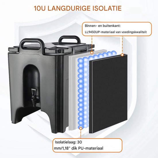 Thermische Drank Dispenser - Warm/Koud - 10L - Geïsoleerd