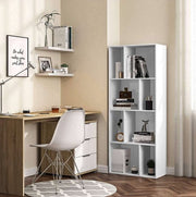 Bolt Edge Boekenkast - Wit - 8 Vakken - Hout - Voor woonkamer of kinderkamer